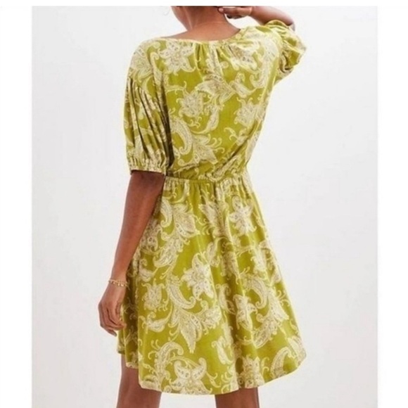 Daily Practice by Anthropologie Green Paisley Floral Cotton Blend Dress Size S - Picture 2 of 15